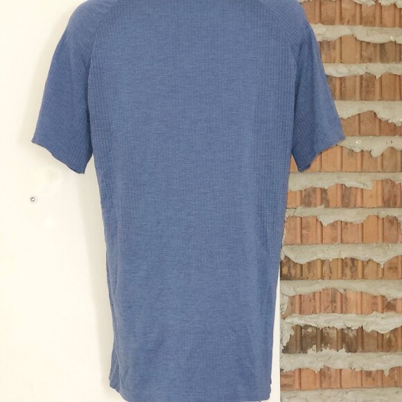 Lululemon T Shirt Mens L Large Metal Vent Tech Short Sleeve Blue Athletica Gym - Picture 2 of 9